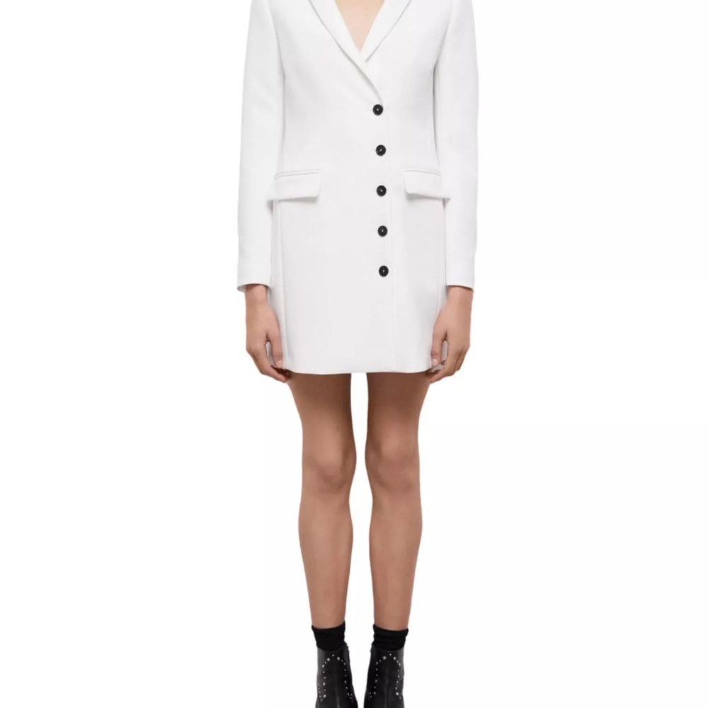 🤍✨ NWT The Kooples White Blazer Mini Dress | Asymmetric Button | Retail $575! - Picture 3 of 9